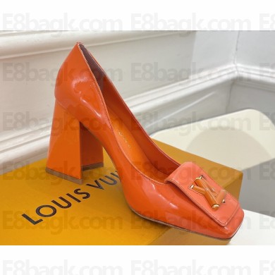 Louis Vuitton Heel 8.5cm Shake Pumps in Patent calf leather Orange 2023