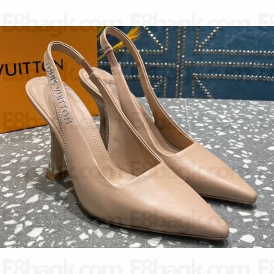 Louis Vuitton Heel 10cm Sparkle Slingback Pumps in leather Nude 2023