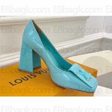 Louis Vuitton Heel 8.5cm Shake Pumps in Patent calf leather Turquoise Green 2023