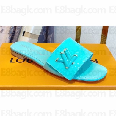Louis Vuitton Shake Flat Mules in Patent calf leather Turquoise Green 2023