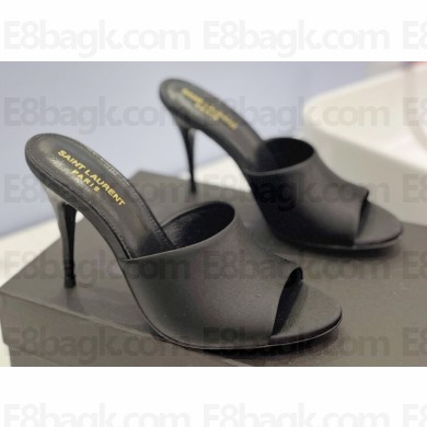 Saint Laurent Heel 10cm La 16 Mules Black