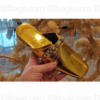 Balenciaga Heel 2.5cm Cosy Cagole Mules Gold 2023