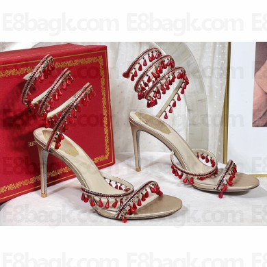 Rene Caovilla Heel 9.5cm Chandelier Crystal Jewel Sandals 11