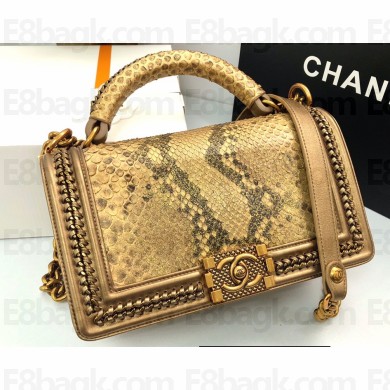 Chanel Chain Boy Flap Medium Bag In Python 02 2023