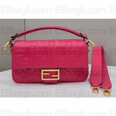 Fendi Nappa Leather Medium Baguette Bag Fuchsia 2023