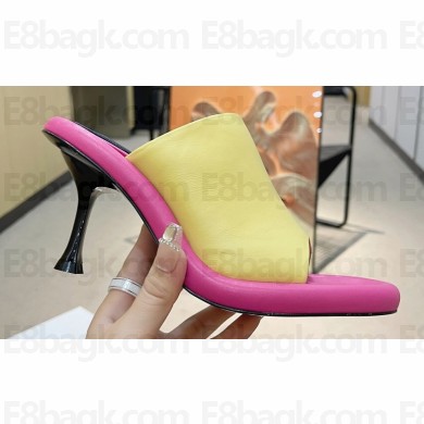 JW Anderson Heel 9cm Bumper-tube Leather Mules Yellow/Fuchsia 2023