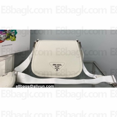 Prada leather shoulder Bag 1BD293 White 2023