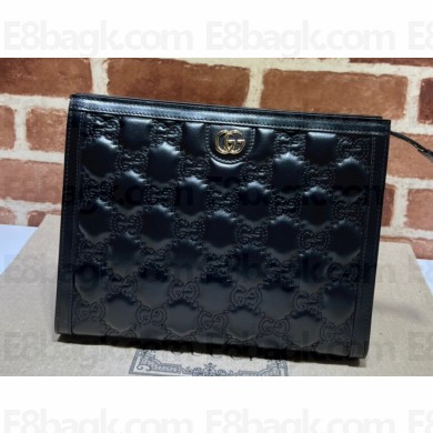 Gucci GG Matelassé pouch bag 723780 Black