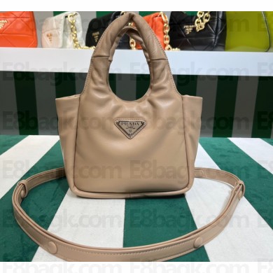 Prada Small padded Soft nappa-leather bag 1BA359 Beige 2023