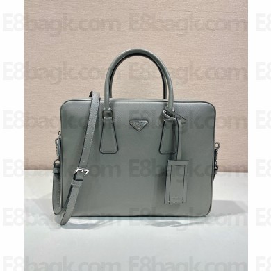 prada Saffiano Leather Work Bag 2VE368 gray 2024
