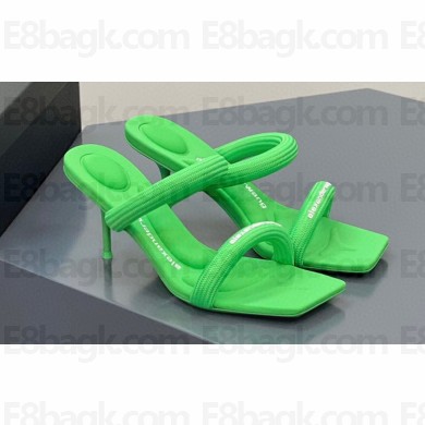 Alexander Wang Heel 7.5cm Julie Sandals In PADDED NYLON Green 2023