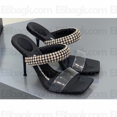 Alexander Wang Heel 10.5cm Julie Slide Sandals In Crystal and PVC 2023