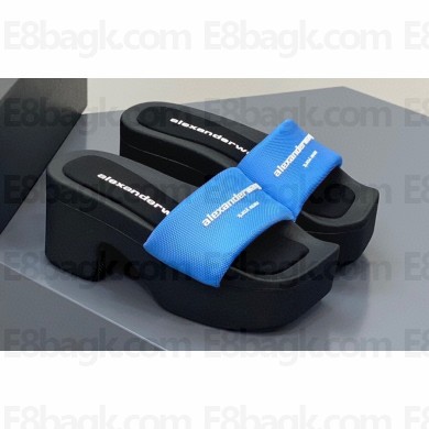 Alexander Wang AW Platform Slide sandals IN NYLON Blue 2023