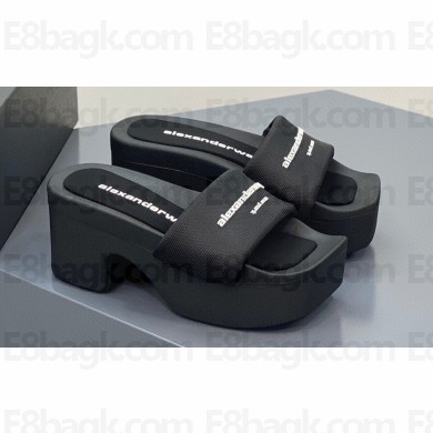 Alexander Wang AW Platform Slide sandals IN NYLON Black 2023