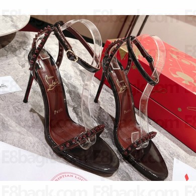 Christian Louboutin Heel 10cm So Me spikes Sandals Patent Black