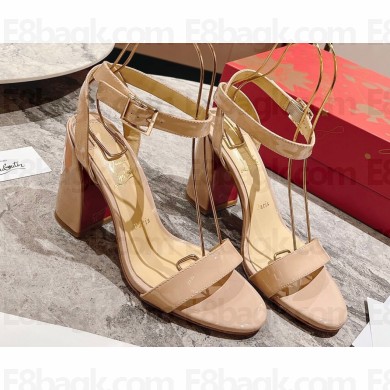 Christian Louboutin Heel 8.5cm Miss Sabina Sandals Patent  Nude