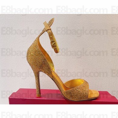 Valentino Suede Tan-Go sandals with Crystals 05 2023