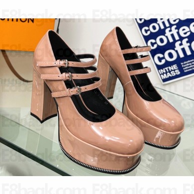 Louis Vuitton Heel 11.5cm Platform 4.5cm Fame Pumps Glazed calf leather Nude 2023
