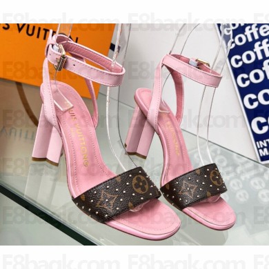 Louis Vuitton Heel 8cm studs Silhouette Sandals in Patent Monogram canvas Pink 2023