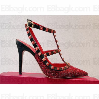 Valentino Satin Rockstud pumps with Crystals 03 2023
