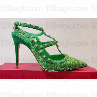 Valentino Satin Rockstud pumps with Crystals 11 2023