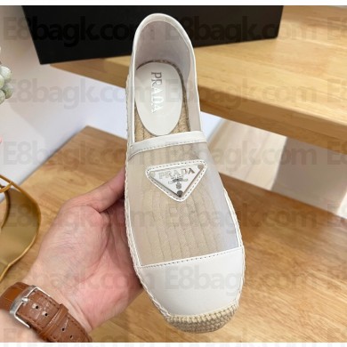 Prada triangle logo Mesh and nappa leather Espadrilles White 2023
