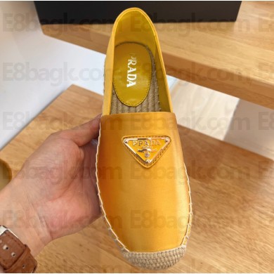 Prada triangle logo Satin Espadrilles Yellow 2023