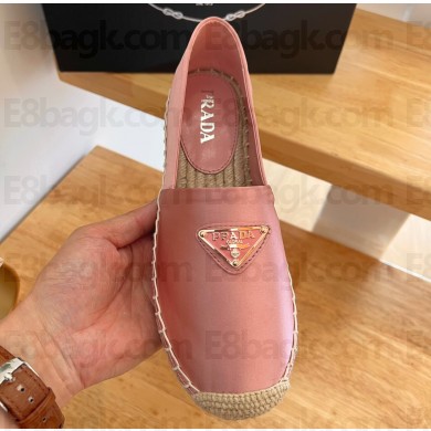 Prada triangle logo Satin Espadrilles Dusty Pink 2023