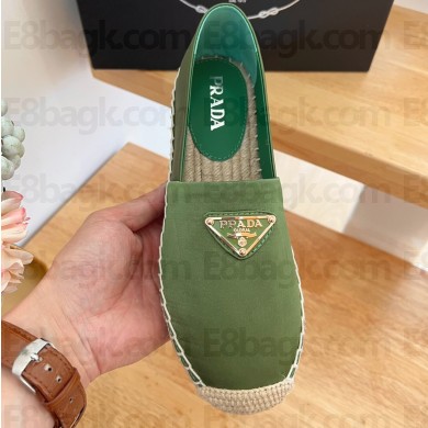 Prada triangle logo Satin Espadrilles Green 2023