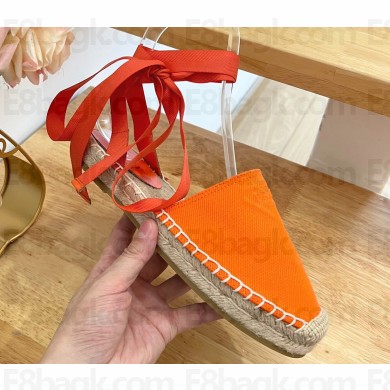 Prada Cotton drill Espadrilles Sandals Orange 2023