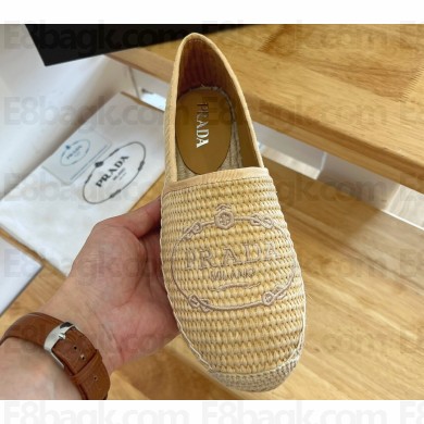 Prada Braided Straw Espadrilles Beige 2023