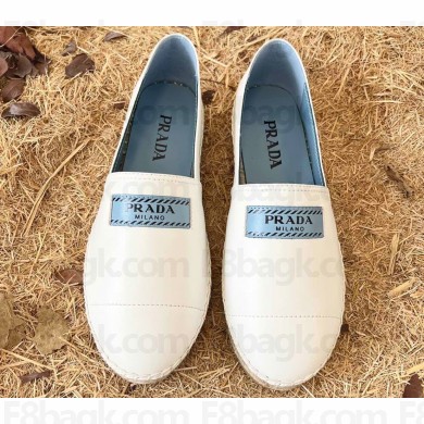 Prada Milano Nappa Leather Espadrilles White 2023
