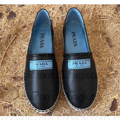 Prada Milano Nappa Leather Espadrilles Black 2023