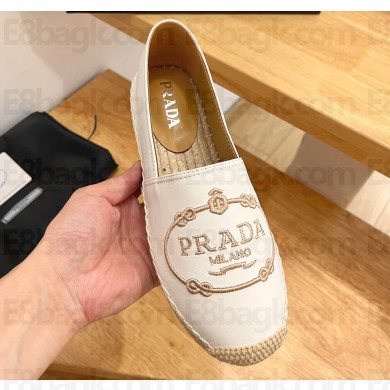 Prada Hemp Espadrilles Leather White 2023