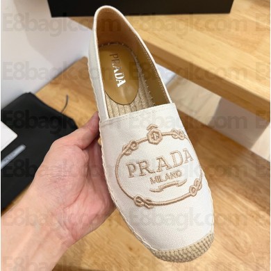 Prada Hemp Espadrilles Fabric White 2023