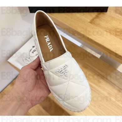 Prada Quilted Nappa Leather Espadrilles White 2023