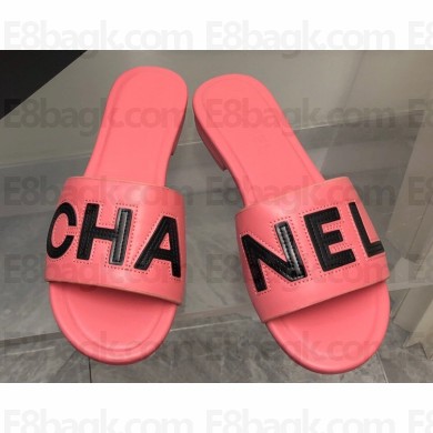 Chanel Leather CHA NEL Mules Pink 2023