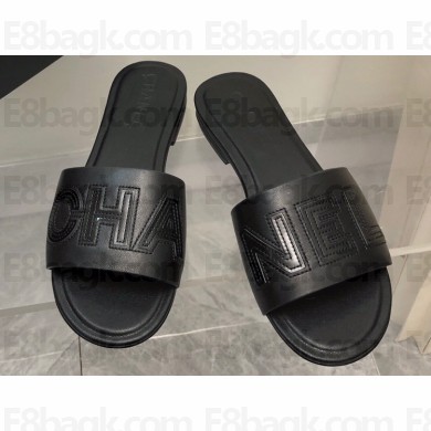 Chanel Leather CHA NEL Mules Black 2023