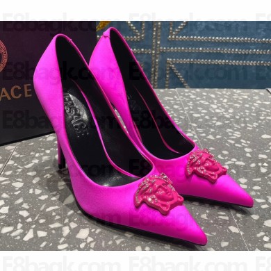 Versace Heel 9.5cm La Medusa Pumps Satin Fuchsia 2023