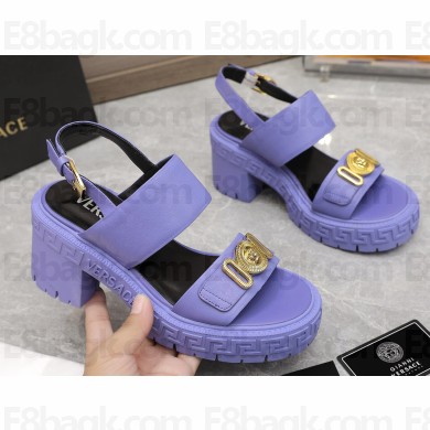 Versace Heel 8cm Medusa Biggie Sandals Lilac 2023