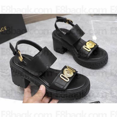 Versace Heel 8cm Medusa Biggie Sandals Black 2023