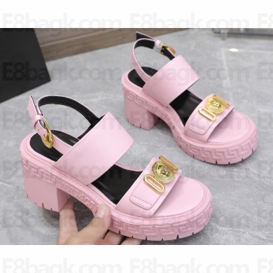 Versace Heel 8cm Medusa Biggie Sandals Pink 2023