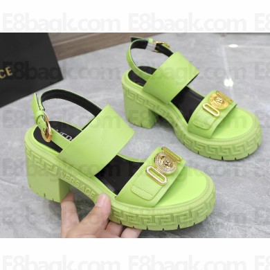 Versace Heel 8cm Medusa Biggie Sandals Green 2023