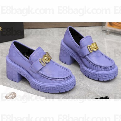 Versace Heel 8cm Medusa Biggie Loafers Lilac 2023