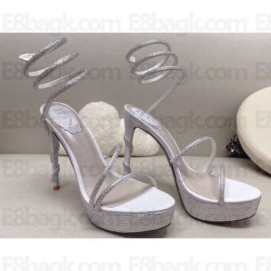 Rene Caovilla platform 13.5cm Margot crystal Sandals Satin 05