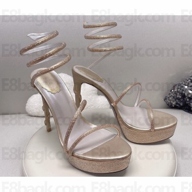 Rene Caovilla platform 13.5cm Margot crystal Sandals Satin 03