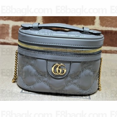 Gucci GG Matelassé top handle mini bag ‎723770 Gray 2023