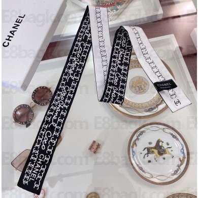 Chanel Silk Twill Slim Bandeau Scarf 3.5x90cm 06 2023
