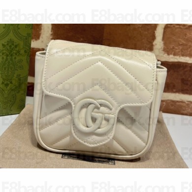 Gucci GG Marmont matelassé belt bag ‎‎739599 White 2023