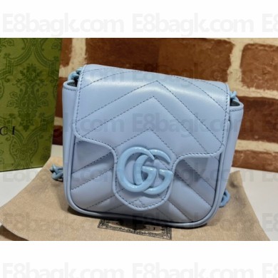 Gucci GG Marmont matelassé belt bag ‎‎739599 Blue 2023